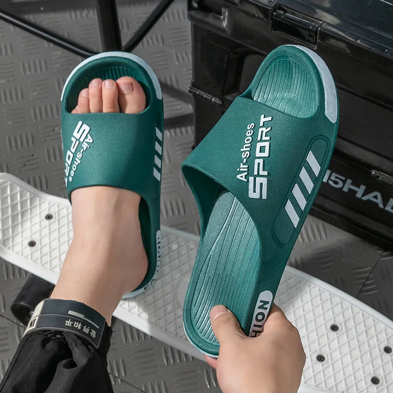 Fashion Men's Slippers PVC Soft Sole Non-slip Slides Casual/Outdoor Flip Flops Home Slippers New