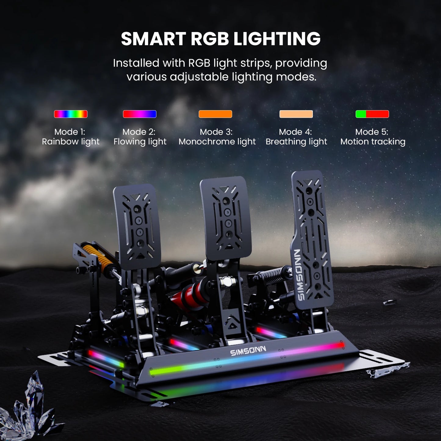 SIMSONN PRO X Ultra Sim Racing Pedals Pressure Sensor Pedal Support/VAM VAM RPO Vibration Motor PC Racing Simulator Pedals