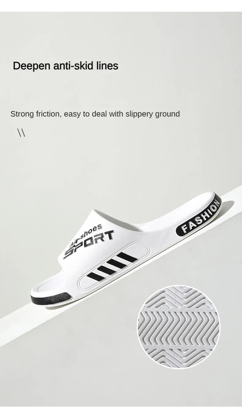 Fashion Men's Slippers PVC Soft Sole Non-slip Slides Casual/Outdoor Flip Flops Home Slippers New
