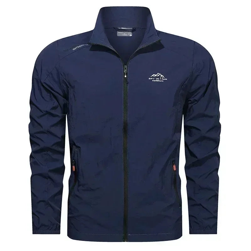 UPF100+ Men Summer Windbreaker Zip Pockets Uv Sun Protection Jackets/Breathable Ultra-light Clothes Outdoor Skin Thin Coats