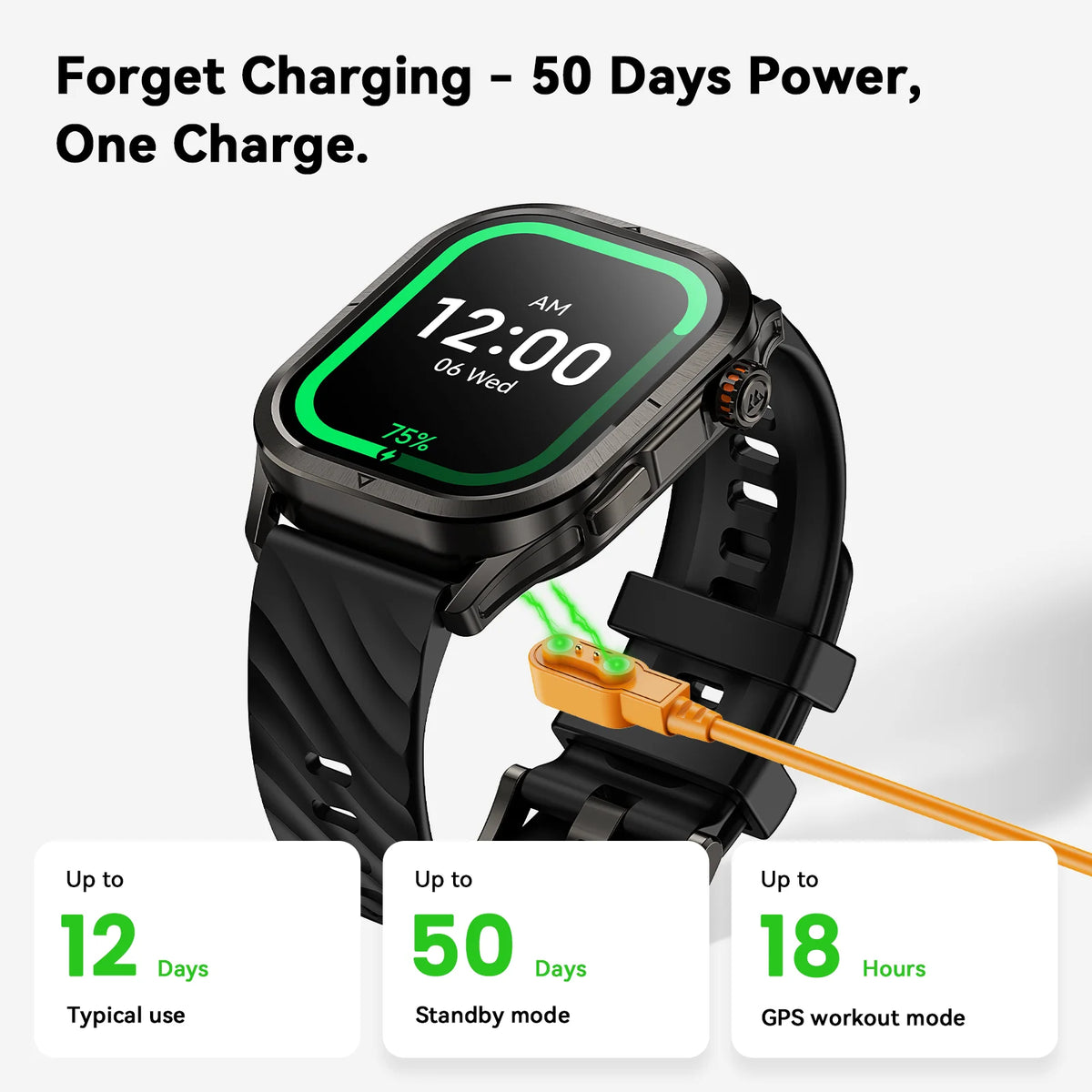 KOSPET MAGIC P10 GPS Smartwatch For Men Anti-Fingerprint AMOLED Screen/Dual-Band GNSS IP69K 5ATM Waterproof 180+ Sport Mode