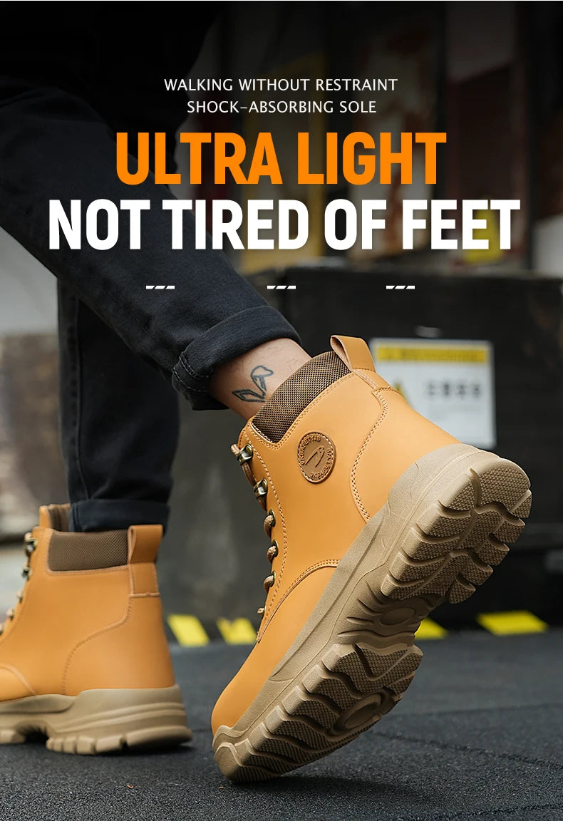 Men Safety Shoes Protective Sneakers Steel Toe Cap/Anti-smash Work Shoes Fashion Indestructible Boots Security