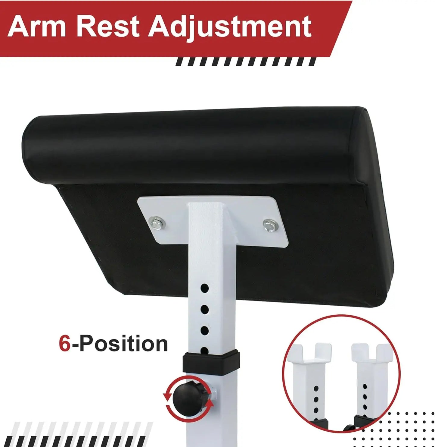 Adjustable Arm Bicep Curl Bench Seated Strength Training Weight Bench/Isolated Barbell Dumbbell Biceps Station for Home Gym 550