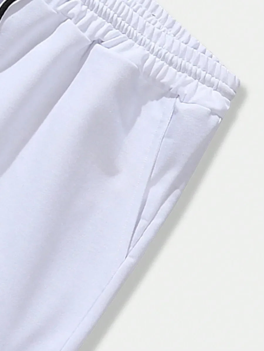 NEON DUSK Men's Solid Black & White 2 Pieces/Sports Shorts Casual Everyday Wear