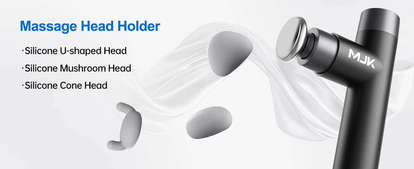 Mini Massage Gun, Percussion Deep Tissues Muscle with Heat/Portable Full-Metal Massage Gun with 3 Interchangeable Heads