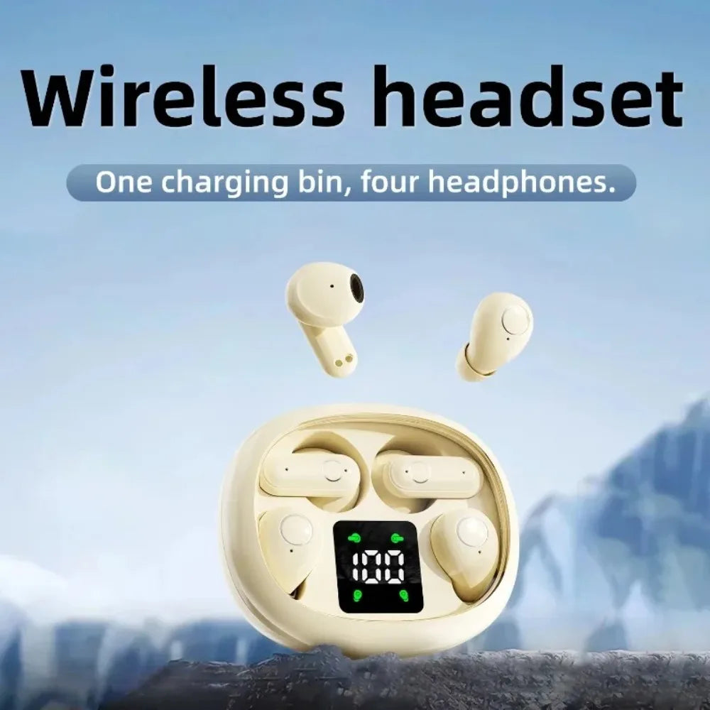 New Dual Wireless Bluetooth Earphones, HiFi Sound Low Latency/Noise Reduction Earbuds for iPhone Android