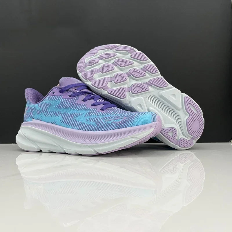 Running Shoes for Men Women Purple Blue Gradient Mesh Sneakers/Soft Thick Cushion Anti Slip Athletic Trainers