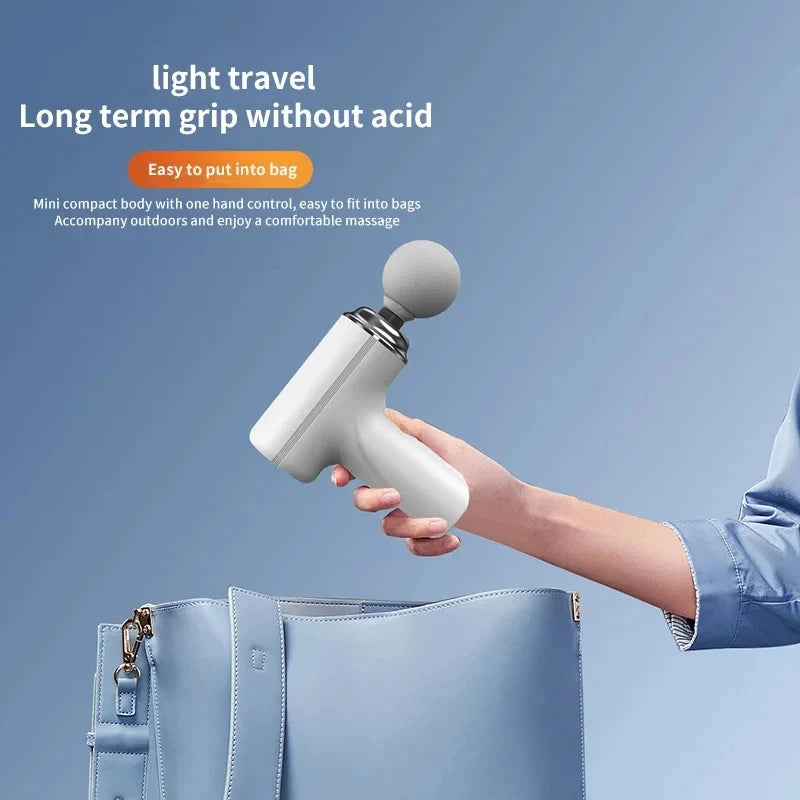 Portable Electric Massage Gun  with 4 Interchangeable Heads/& LED Light for Full Body Relaxation Electric Massage Gun