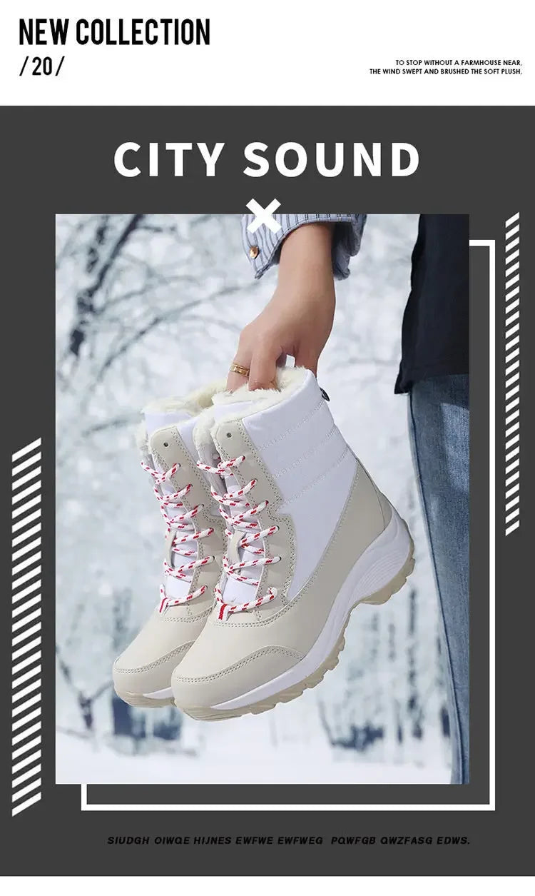 Autumn Winter Women's Ankle Boots Chunky Platform Waterproof Non-slip/Warm Shoes Woman Boots Outdoor Warm Snow Boots New