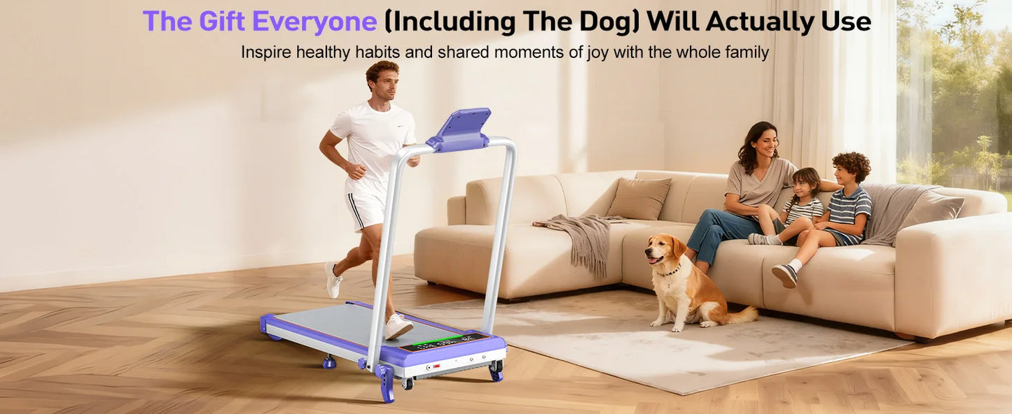 Folding Walking Pad with 15% Incline/RGB Light/Dual Screen Display/3.5HP Treadmills for Home,350lbs Capacity Smart App