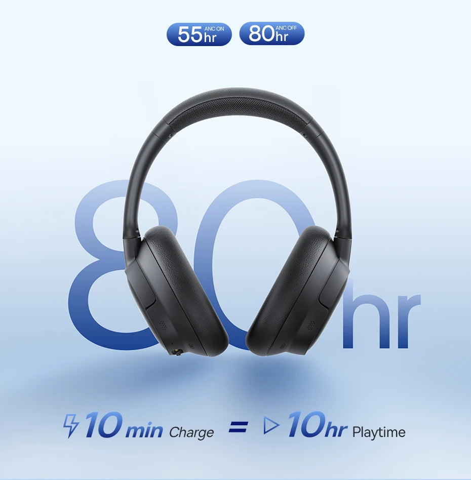 Baseus ANC Wireless Headphones 98% Adaptive/Hybrid Noise Cancelling Headsets Hi-Res LDAC Headphone Bluetooth 6.0