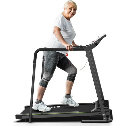 Walking Treadmill for Senior with Long Handrail/300 Lbs Capacity Recovery Fitness Exercise Machine Foldable Treadmills