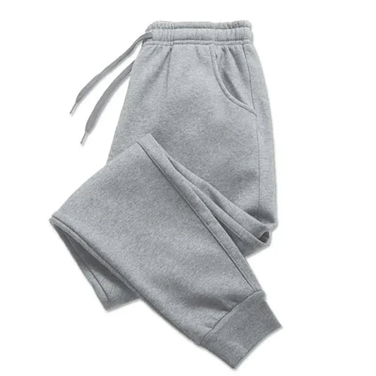 Men's Casual Pants Autumn Winter Fleece Sweatpants Men Running Jogger Sports/Gym Trousers Fashion Solid Color Workout Long Pants