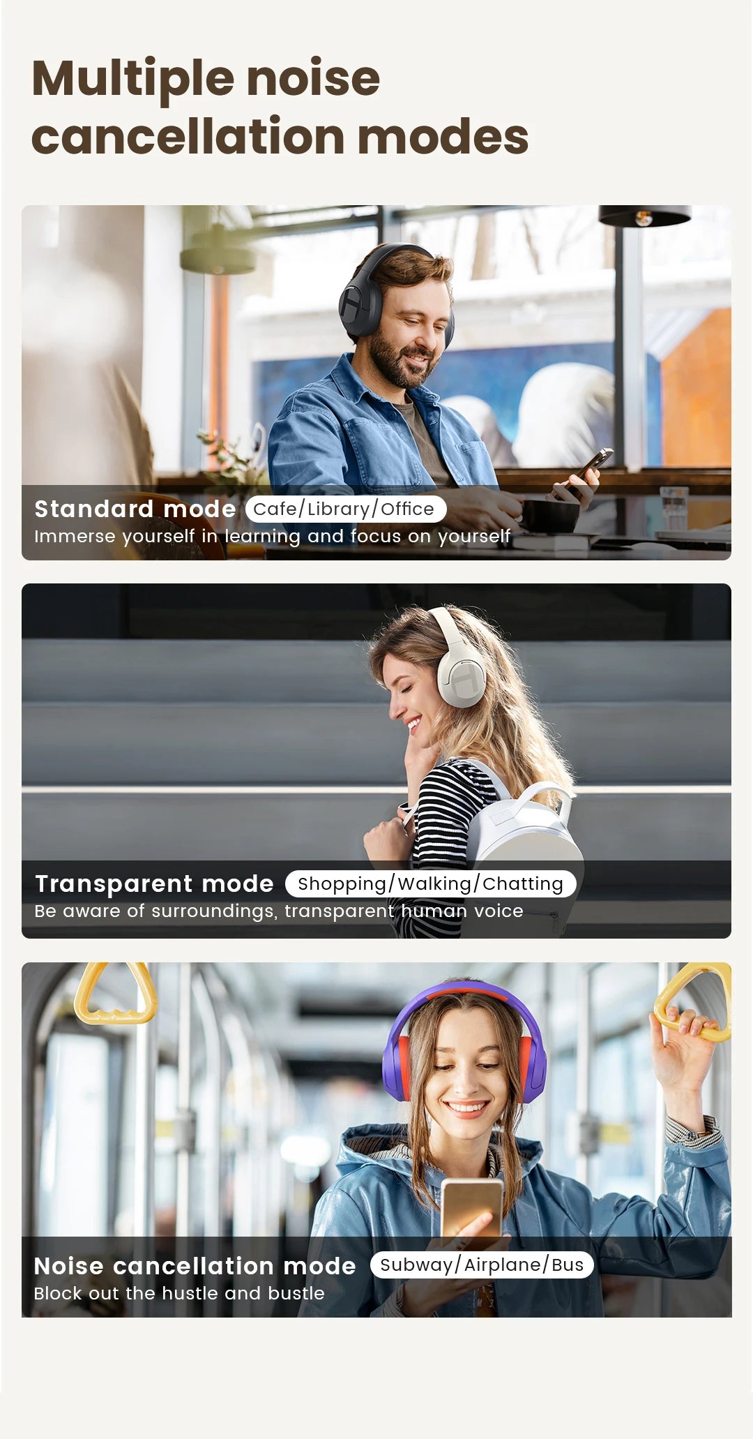 HAYLOU S35 ANC Wireless Bluetooth Headphones 42dB ANC ENC/Over-ear Headphone Noise Cancellation 60H Playtime Earphones