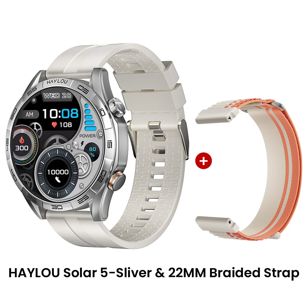 HAYLOU Solar 5 Voice Calling Smartwatch 1.58'' AMOLED Display 60Hz Smart Watch/24H Health Monitoring Sports Smartwatch for Men