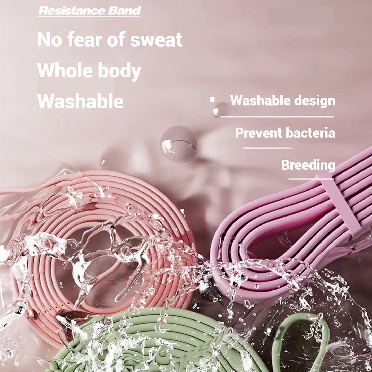 WOSWEIR-Ladies Silicone Fitness Stretch Band for Yoga Resistance Training/Tensile Stretching Pull-Up Assisted Exercise Band