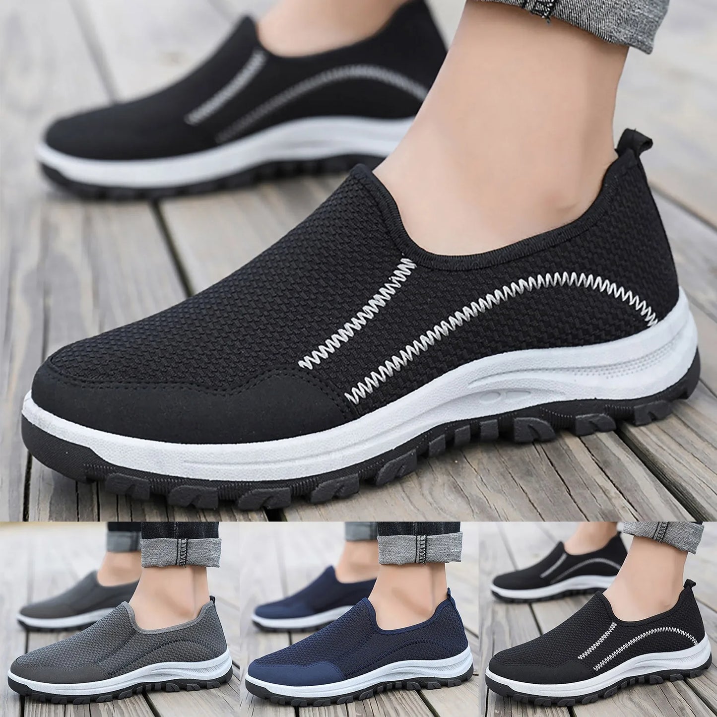 Casual Shoes Men Size 9 Men Low Top Walking Shoes Fashion/Casual Shoes Loafers Men's Casual Slip on Walking Shoes