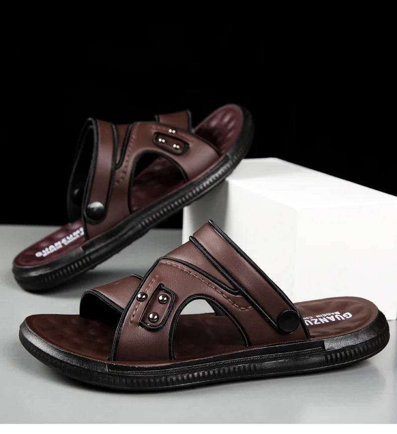 Summer Men Sandals Open Toe Flat Men's Casual Shoes Outdoor/Walking Sandals for Men Beach Shoes hombre Men slippers