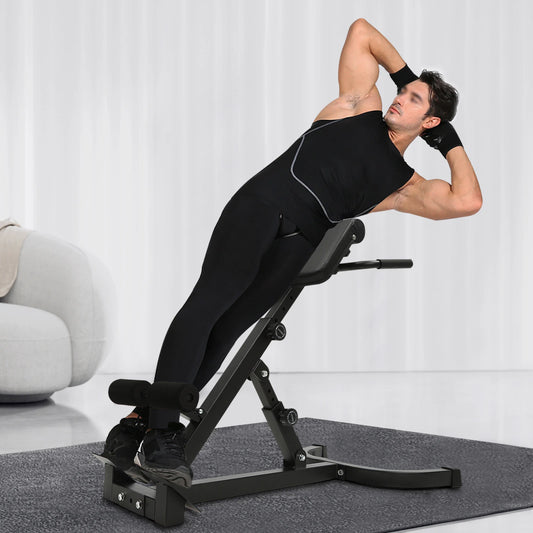 Multi-Functional Exercise Bench Foldable Adjustable Full All-in-One/Body Workout Fitness Bench, Back Extension Roman Chair