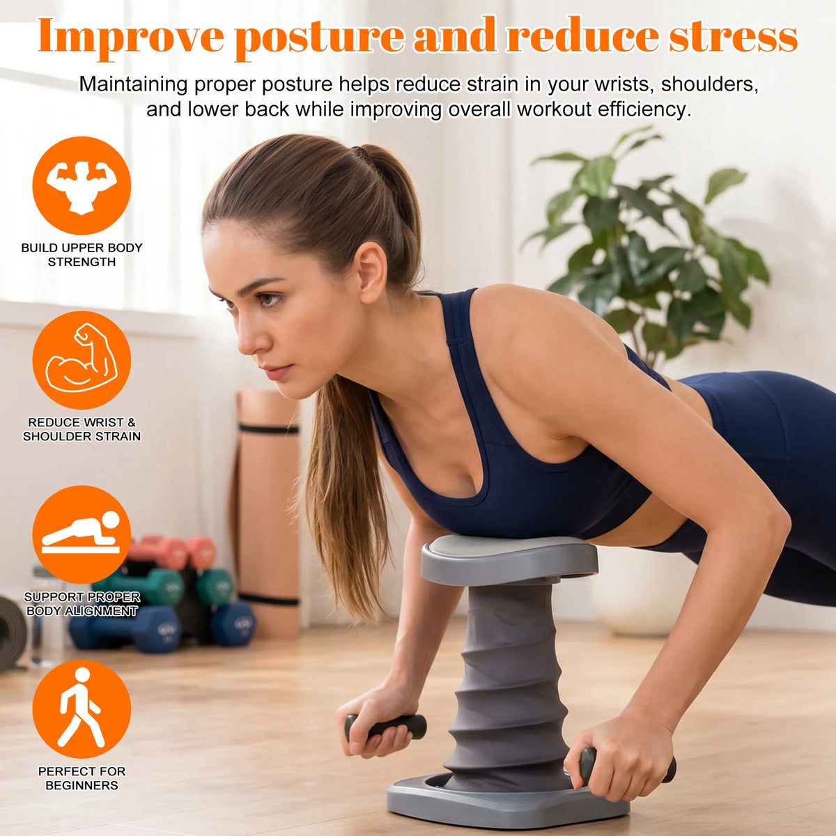 Push Up Trainer with Waist & Core/for spring Support Push Up Helper Yoga Exercise Equipment