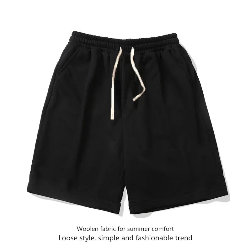 Men's Athletic Shorts Summer Workout Loose Fit Plain Black Knit/Running Basketball Gym Training Sports Shorts
