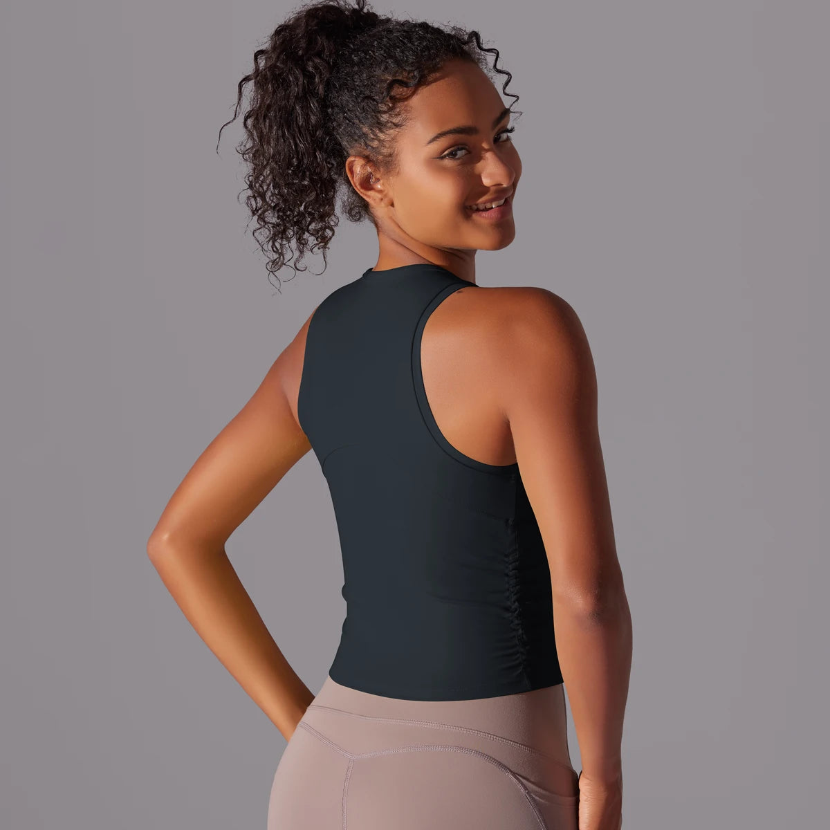 Sleeveless Yoga Vest Slim Sportswear  Stretchy Slim Sports Bra/Breathable Pleated Tank Top Quick Dry Fitness Wear Sexy Slim Top