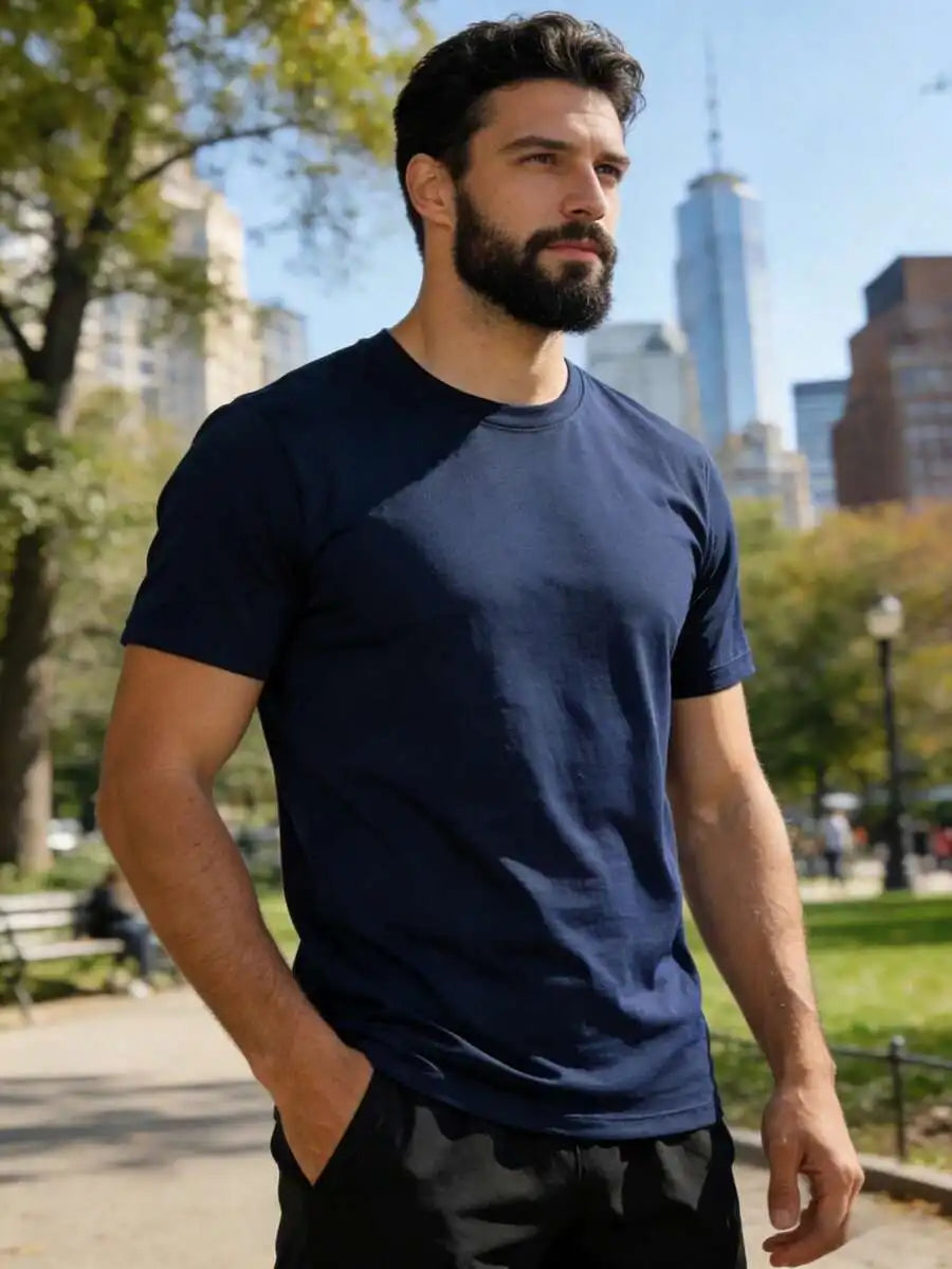 RELOUST 8PCS Workout Shirts For Men Athletic Running Gym T-Shirt/Quick-Drying Cooling Breathable Performance Top Moisture