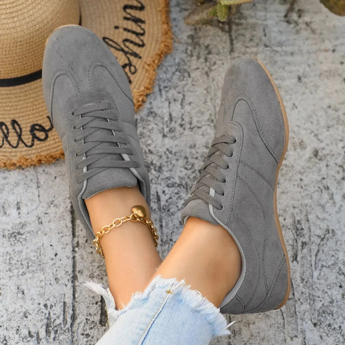 Women's Casual Flat-Soled Non-Slip Wear-Resistant Sport Spring/Autumn Round-Toe Soft And Comfortable Women Single Shoes