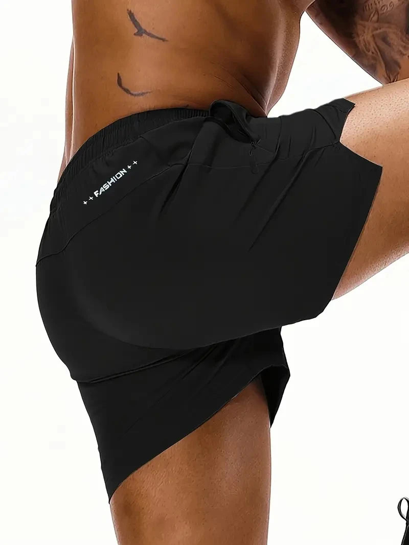 Men New Summer Beach New Models Solid Color Fashion/Leisure Comfortable Elastic Waist Double Pockets Cool Sports Shorts