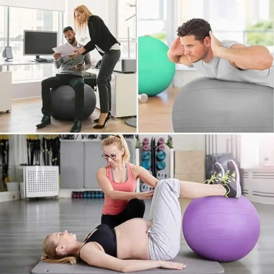 Ergonomic Fitness Ball Chair for Adults and Pregnant Women Yoga Ball Stool/Ideal for Home and Gym Use Promotes Posture Support