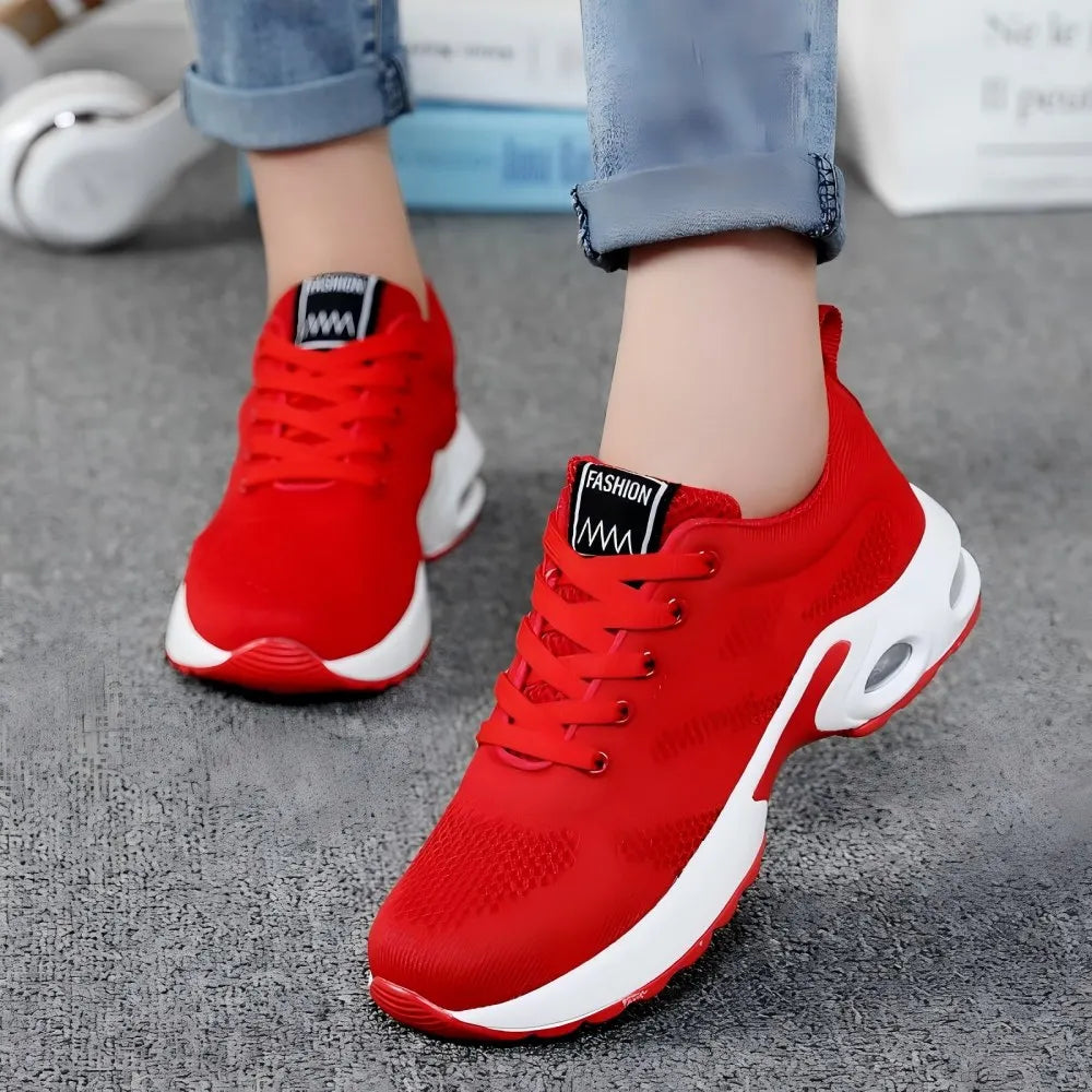 Women's Retro Chunky Sneakers Breathable Lace-Up Platform Shoes/Non-Slip & Shock-Absorbing Wide Fit Friendly for Gym & Street Style
