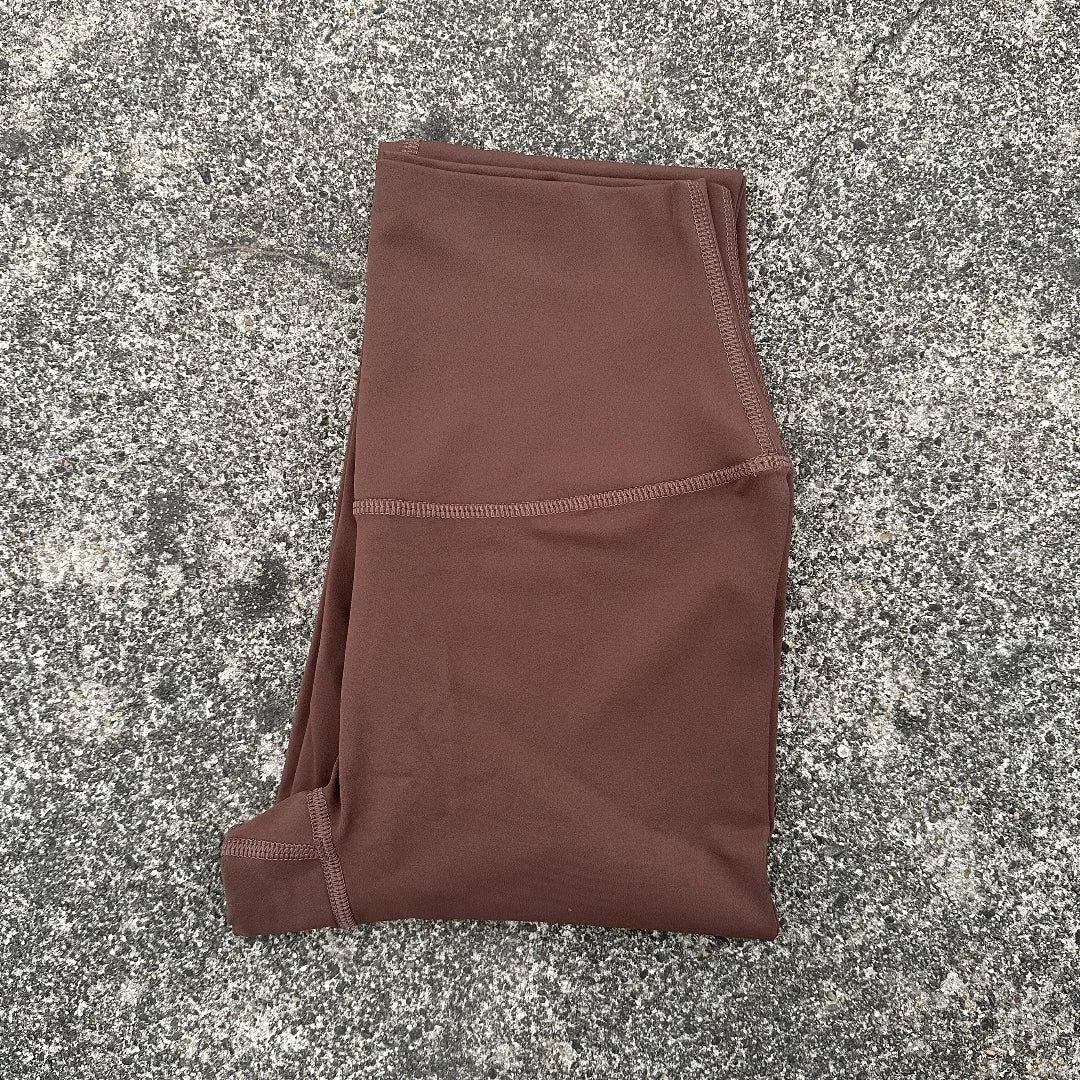 Solid Color Back Waist Pocket High Waist Yoga Legging Women/Sport Cropped Pants Butter Athletic Gym Comprehensive Training Jog