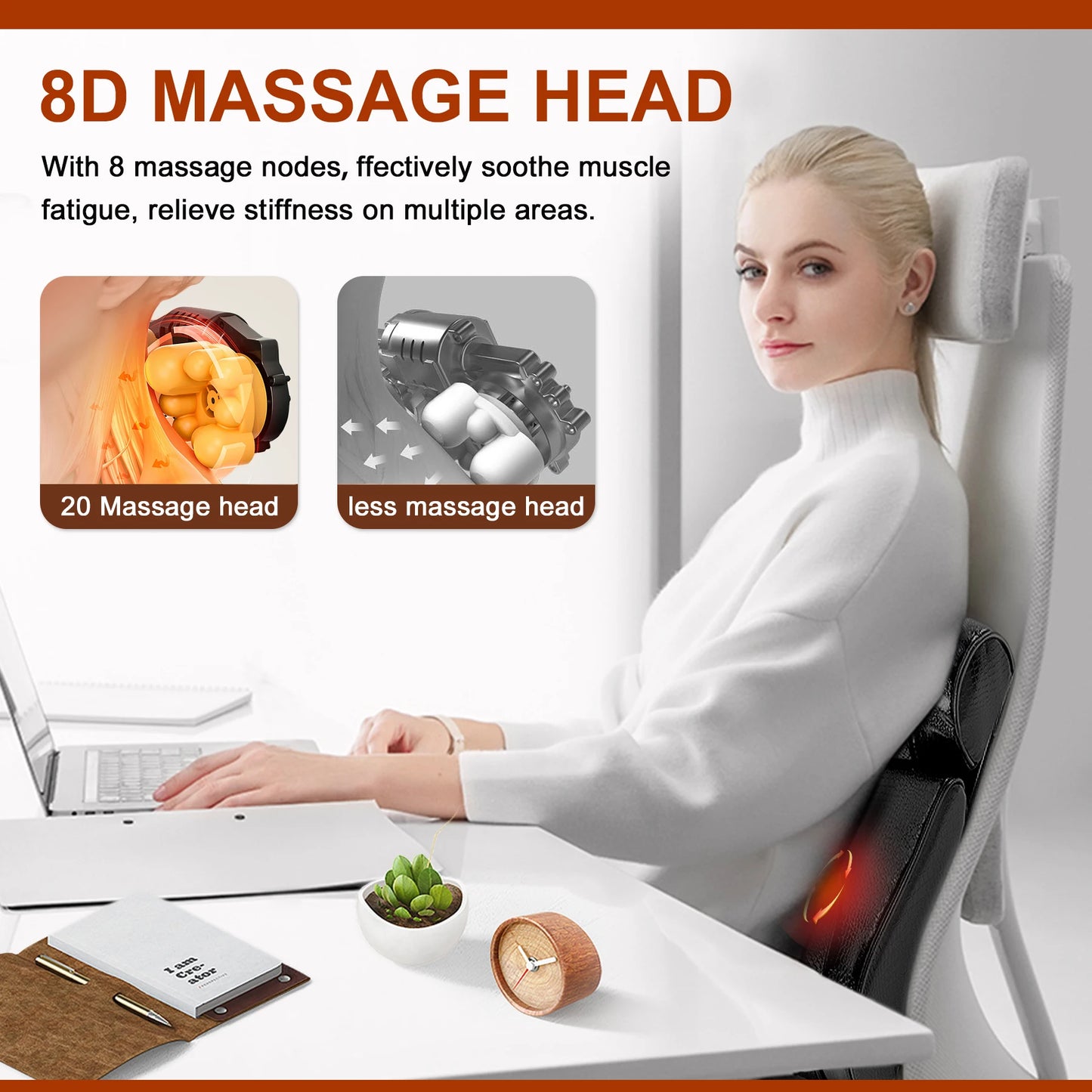 Back Massager Acupressure Back and Neck Massager/Electric Pillow with Deep Massage for Shoulders, Body Muscle Pain.