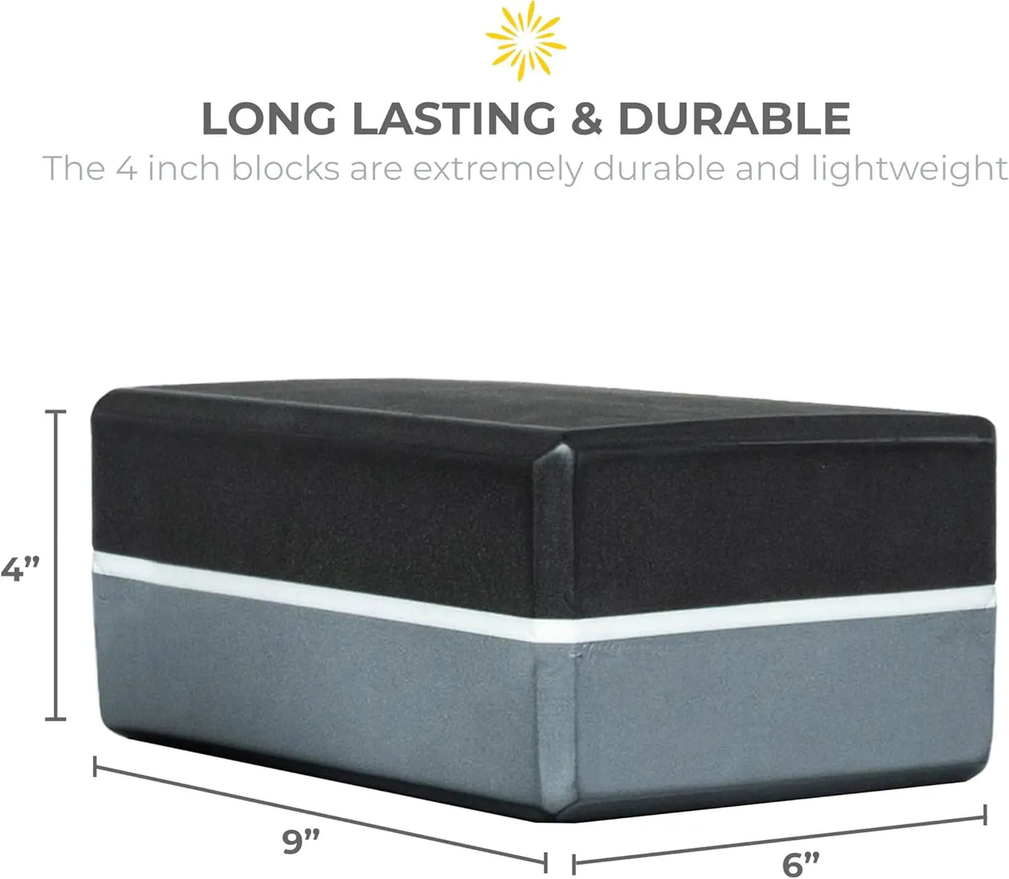 4" Striped Yoga Block 10 Pack Bulk EVA Foam Yoga Blocks/Firm and Supportive Yoga Brick, Balance Foam for Stretching Pilates