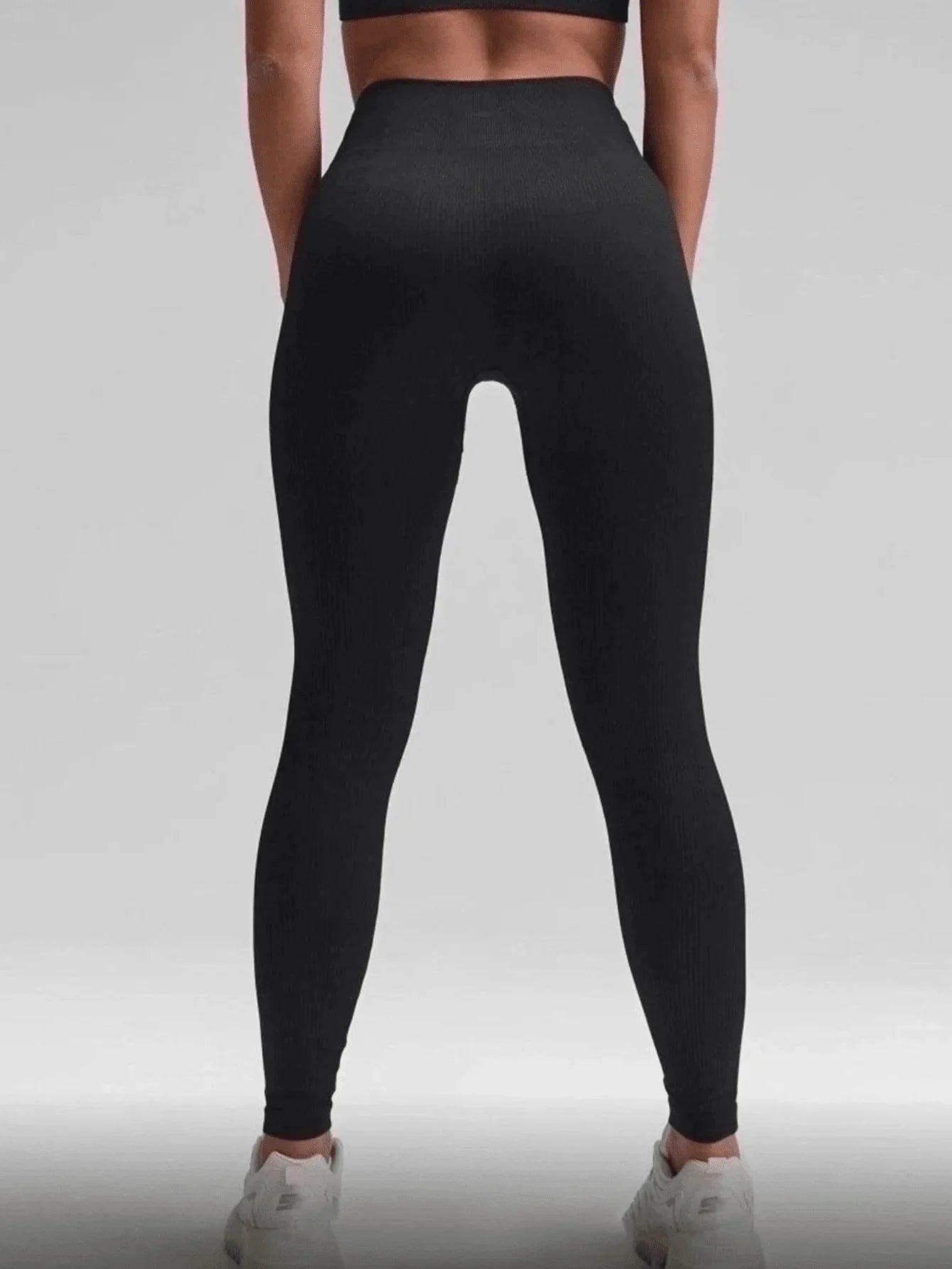 Summer Sports Yoga Leggings Seamless High Elasticity Tummy Control/Wide Waistband Workout Tight Pants Black Spring