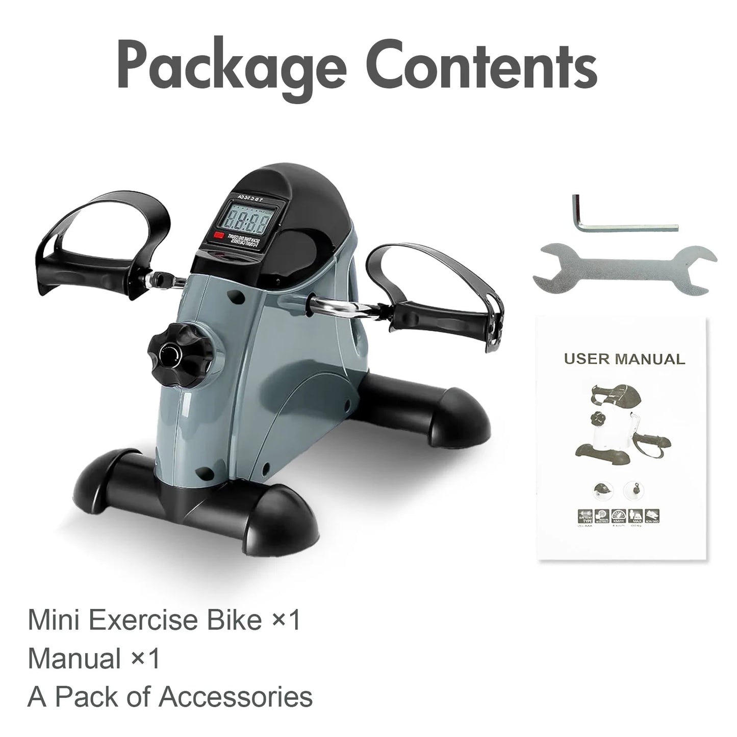 Mini Under Desk Pedal Exerciser Bike Multi-Function Motorized Digital/With LCD Screen Display for Leg Arm and Knee for Elderly