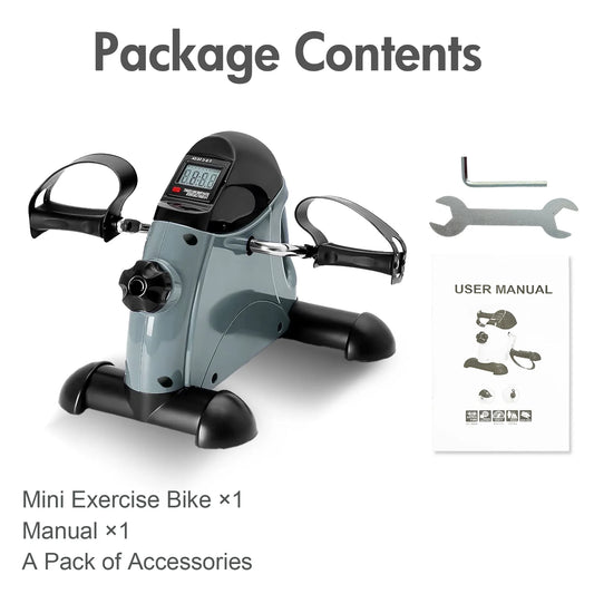 Mini Under Desk Pedal Exerciser Bike Multi-Function Motorized Digital/With LCD Screen Display for Leg Arm and Knee for Elderly