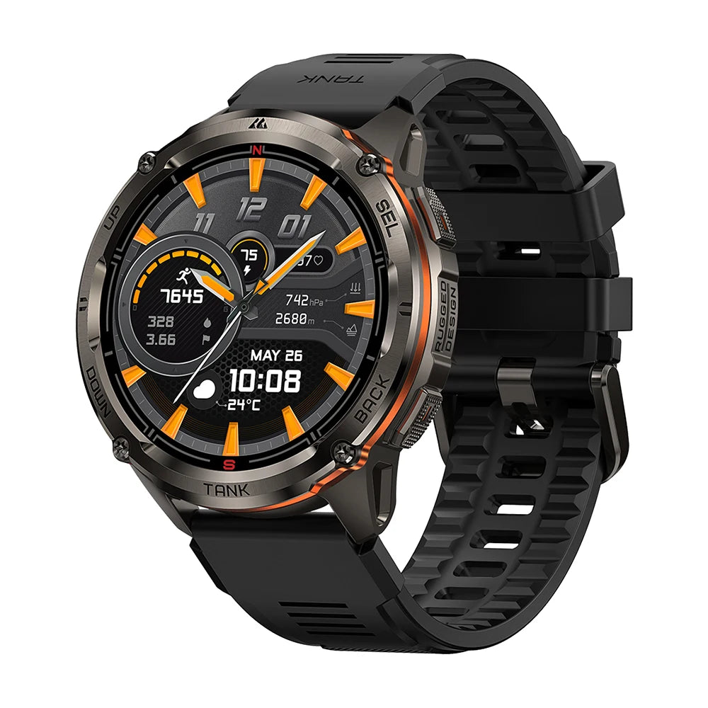 KOSPET TANK T3 Ultra 2 GPS Smart Watch for Men Bluetooth Call/5ATM IP69K Waterproof Men's Watch Stainless Steel Health Monitor