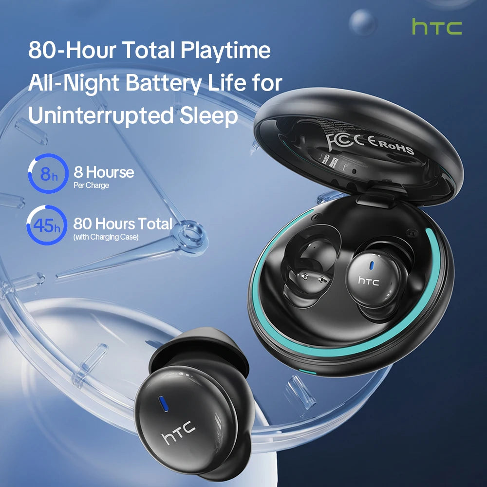 HTC NE92 Wireless Bluetooth 6.0 Sleep Earbuds In Ear Headphones/Mini Invisible Earbuds 30H Playtime Comfortable Secure Fit Earbud