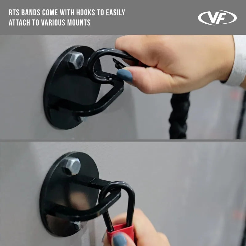Valor Fitness Resistance Bands - 5lb to 25lbs Carabiners Attached/2 Bands per Weight Option with Handles– Sheath Covered