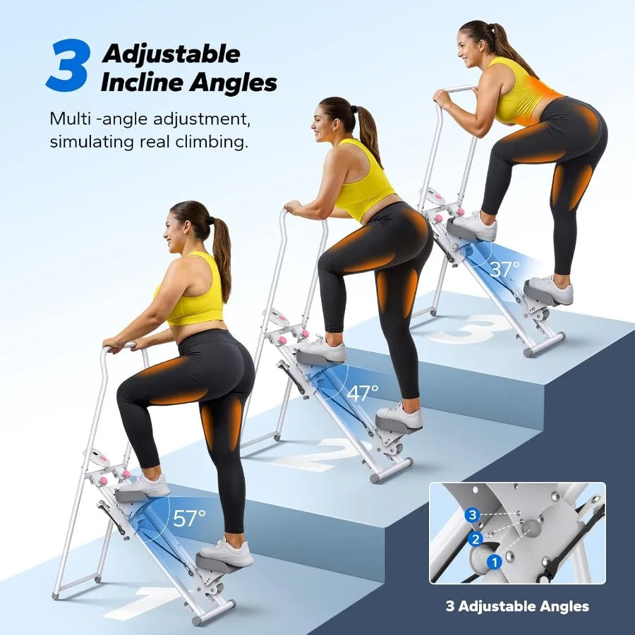 Stair Stepper for Home Gym Exercise, New Version Stairmaster/for Full-Body Workout Compact Folding Stair Climber with Extended