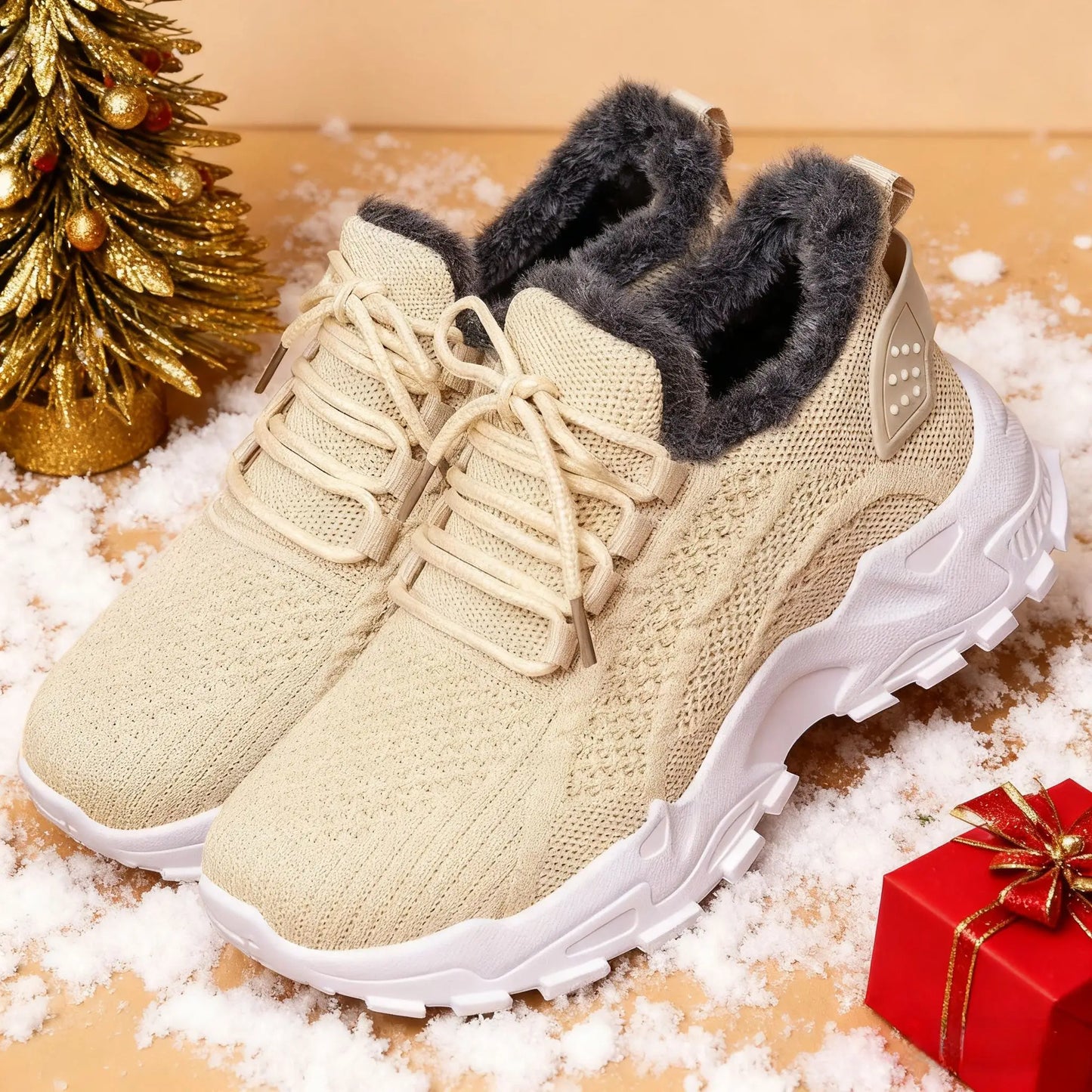 Women's Winter Warm Sports Shoes Non Slip Soles Suitable/for Cold Weather Outdoor Walking Shoes Fashionable Versatile