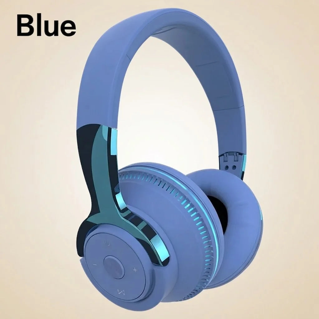 Bluetooth 5.1 Wireless Headphones Stereo Over Ear Headset/with Microphone Foldable Adjustable Lightweight Design Comfortable Fit