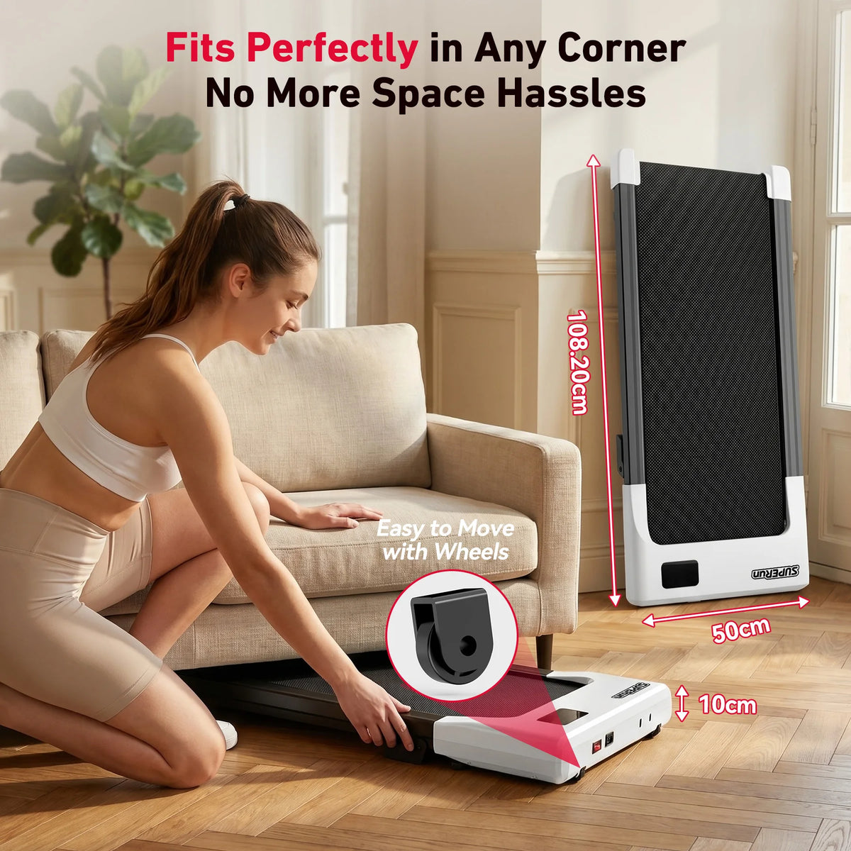 Walking Pad Under Desk Treadmill 2 in 1 Portable Treadmill/with Remote Control LED Display 2.5HP Walking pad for Home Gym