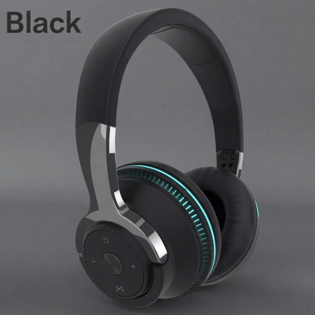 Bluetooth 5.1 Wireless Headphones Stereo Over Ear Headset/with Microphone Foldable Adjustable Lightweight Design Comfortable Fit