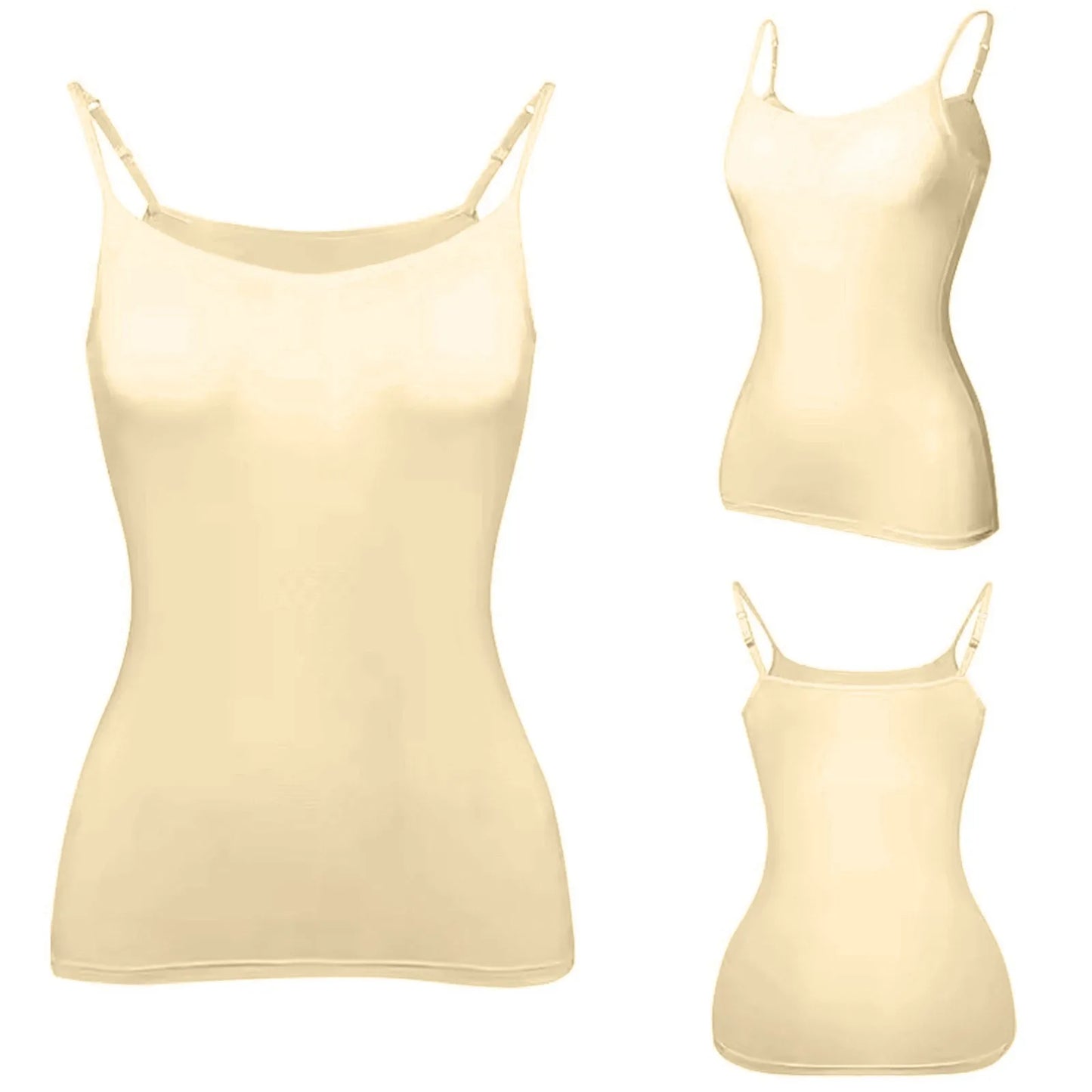 New Padded Bra Tank Top Women Modal Spaghetti Solid Cami Top Vest/Female Adjustable Camisole With Built In Bra Fitness Clothing