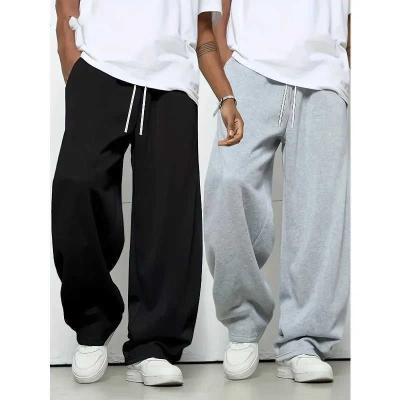 Super handsome men's straight leg pants made of pure cotton/for casual wear suitable for men in autumn and winter