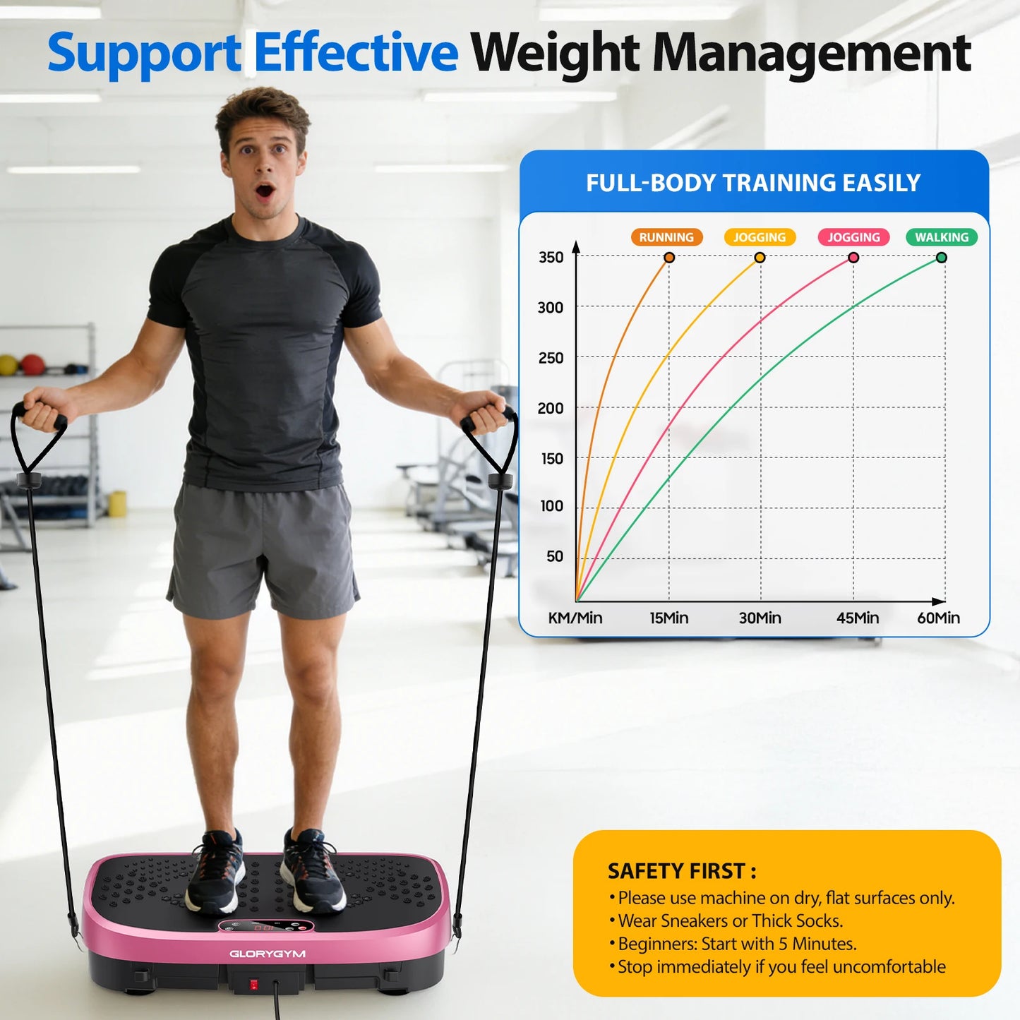 Magnetic Vibration Plate Exercise Machine Fat Burning 120 Levels/330lbs Portable Quiet Home Fitness  APP Control Workout Platform