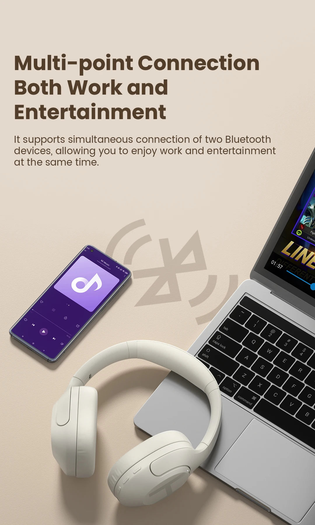 HAYLOU S35 ANC Wireless Bluetooth Headphones 42dB ANC ENC/Over-ear Headphone Noise Cancellation 60H Playtime Earphones