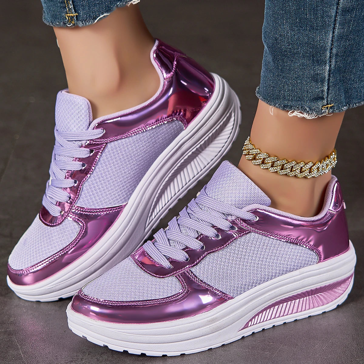 Sneakers For Women Fashion Glitter Girls Women's Casual Shoes/Tennis Shoes For Women, Lightweight Walking Shoes